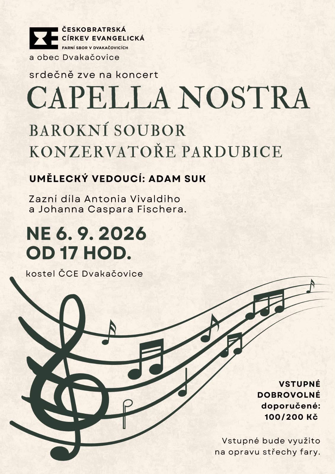 Plakát na koncert Capella Nostra