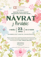 Plakát na koncert Návratu z Pardubic 23. od 17 hodin.