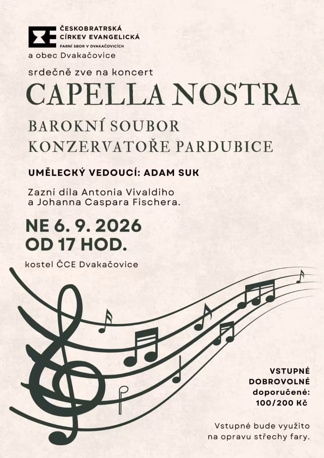 Plakát na koncert Capella Nostra